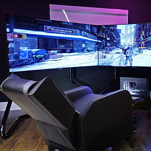 Grey PU Leather Gaming Recliner Chair P523824