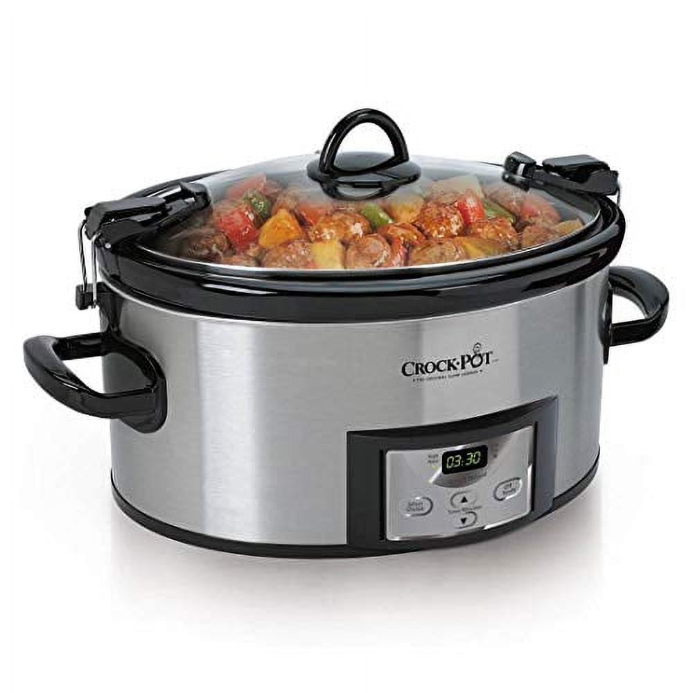 6 Qt Programmable Slow Cooker, Silver N252305