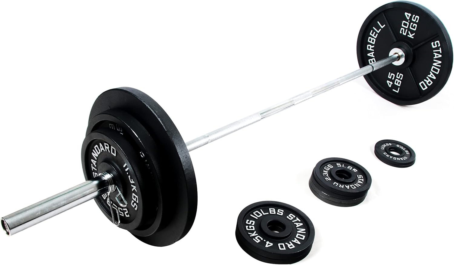 300-Pound Cast Iron Olympic Weight Set with 7FT Olympic Barbell R71185