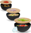 3 Piece Bamboo Fiber Nesting Mixing Bowl Set with Lids M3013