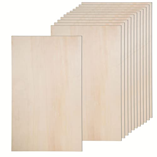 12 Pack Basswood Sheets 16 x 16 x 1/8 Inch 3mm Thick Unfinished Wood Boards S4144