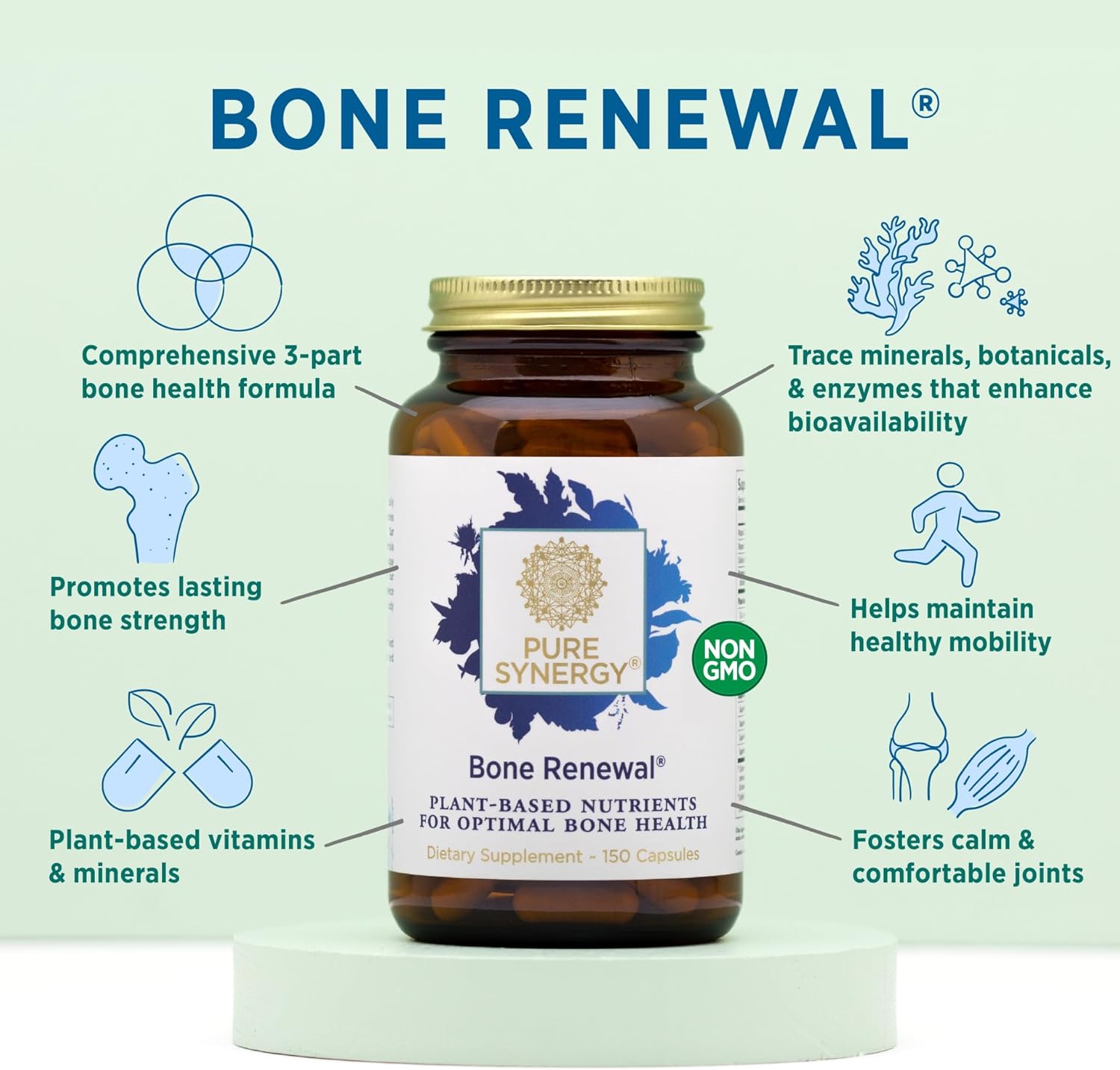 150 Capsules Bone Health Supplement with Vitamin D3, K2, Magnesium, Boron M252996