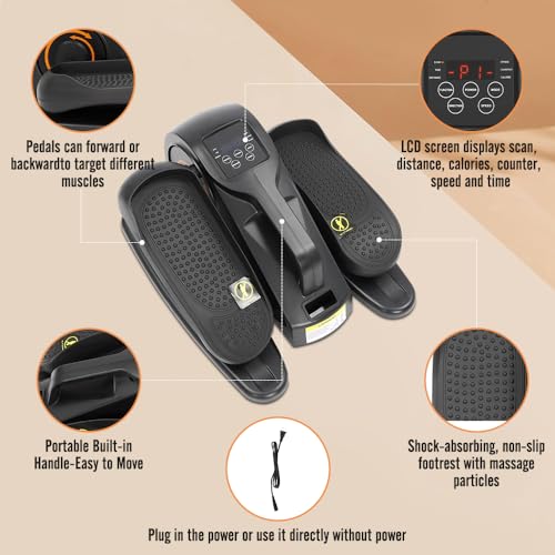 Under Desk Electric Seated Pedal Exerciser Leg Exercise Equipment with Remote Control Mini Elliptical Machine A1426