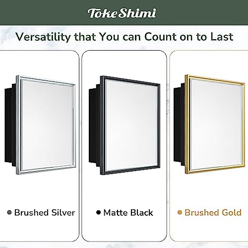 Silver 16x24 1 Door Recessed Medicine Cabinet with Mirror L657