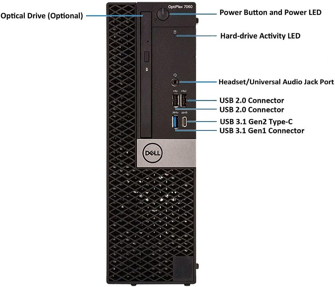Dell Optiplex 7060 SFF Desktop Computer PC Intel 8th Gen i7-8700 16GB DDR4 Ram 512GB NVMe M.2 SSD Windows 11 Pro Wireless Keyboard & Mouse A40964