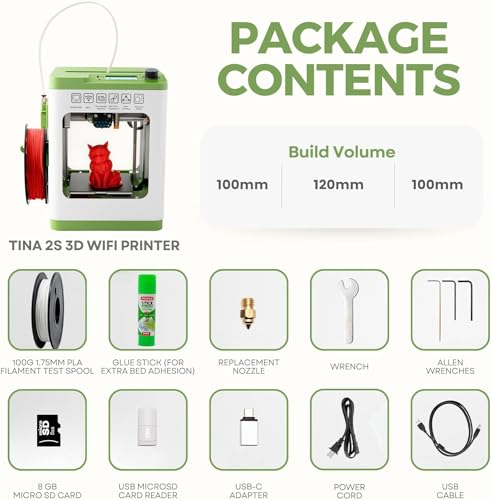 Mini 3D Printer with Auto Leveling, 10M PLA Filament, and SD Card F8528