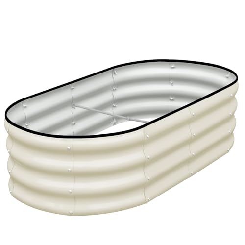 Galvanized Raised Garden Bed, 4x2x1ft Oval Metal Planter Box J111