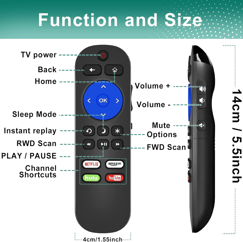 Pack of 2 Universal Remote for Roku TV P705848