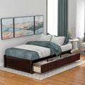 Cherry Wood Platform Bed Frame With 3 Drawers A9963