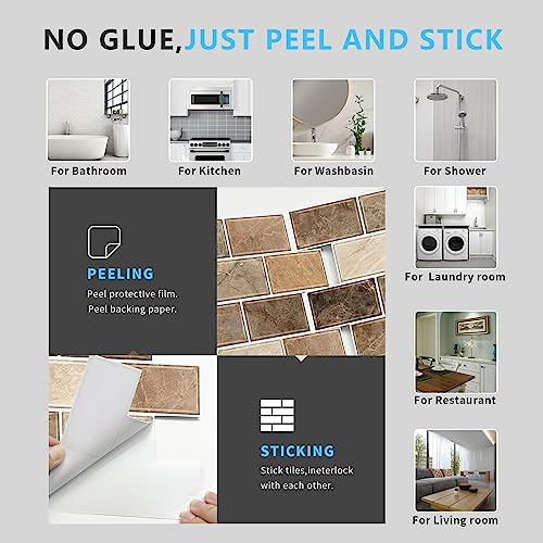 Gray Marble Look 12"x12" Self Adhesive Wall Tiles I515