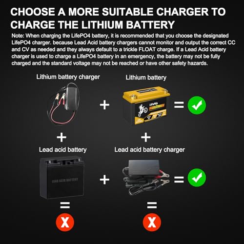 12V 12Ah 720A Lithium Powersports Battery with Smart BMS D198909