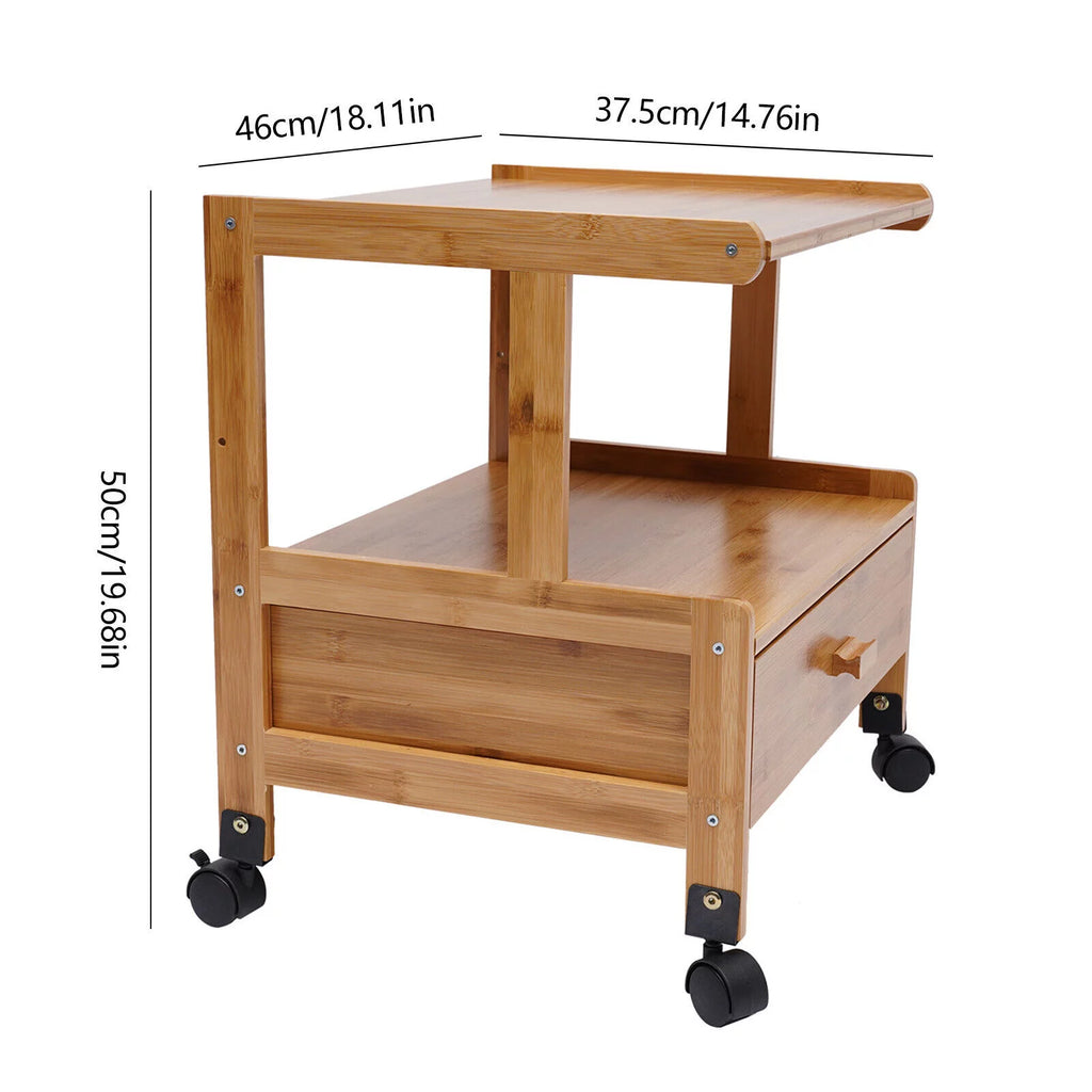 2-Tier Mobile Printer Stand with Wheels N25823