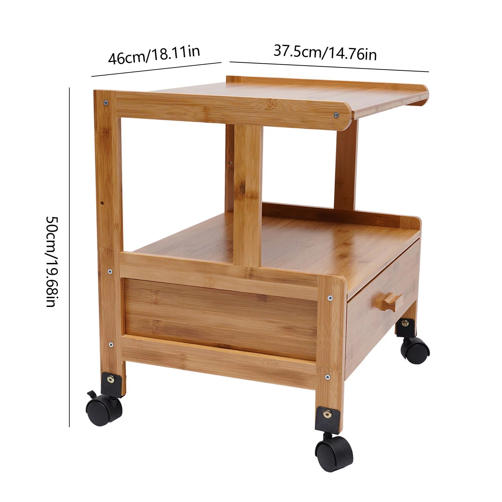 2-Tier Mobile Printer Stand with Wheels N25823