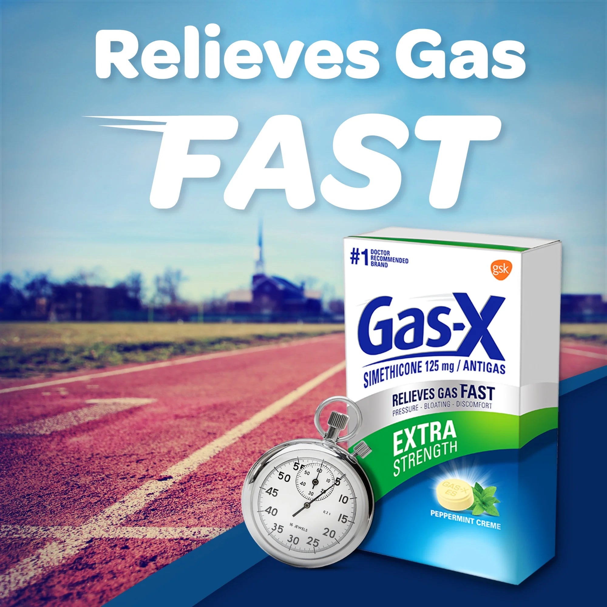 Peppermint Creme Gas Relief Chewable Tablets, 48 Count X44217