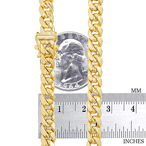 14k Yellow Gold Miami Cuban Link Chain Pendant Necklace K5319
