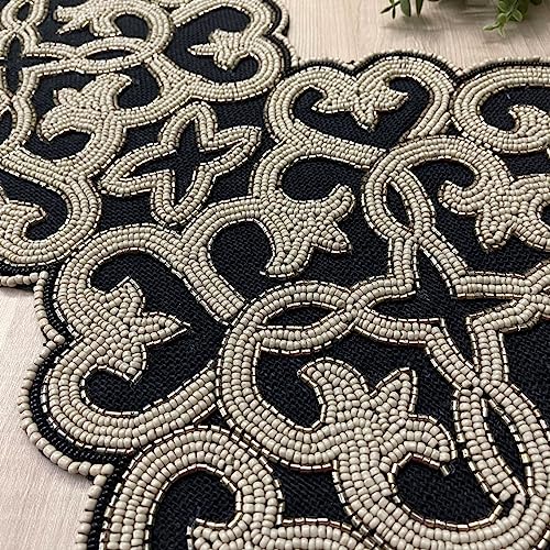 Handmade Beaded Table Runner 13x36 inches Multicolour Z9875