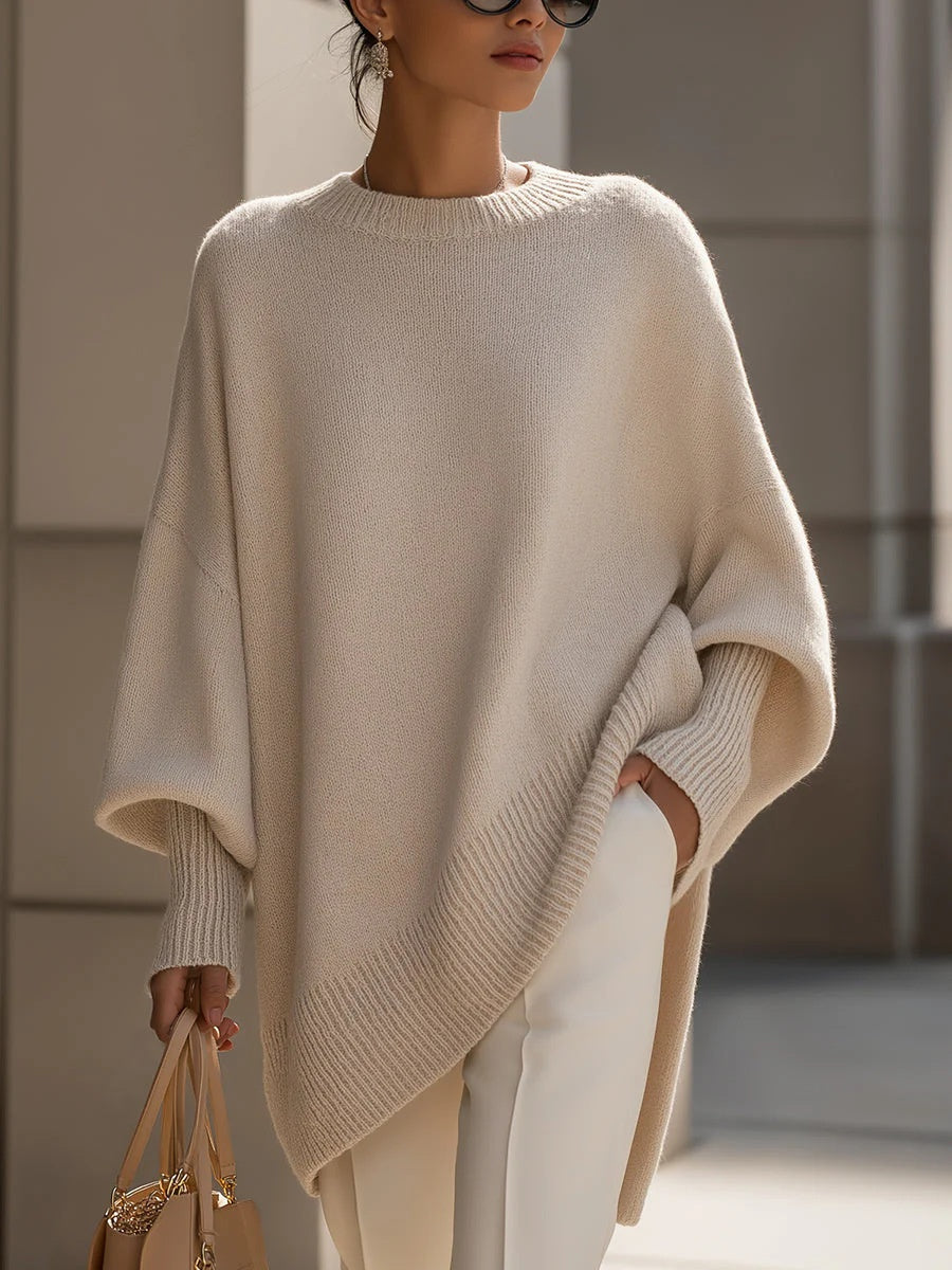 Thick Round Neck Women’s Loose Knitted Pullover Sweater