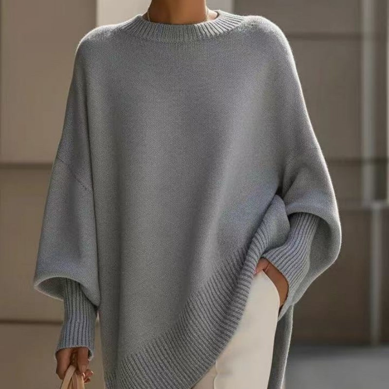 Thick Round Neck Women’s Loose Knitted Pullover Sweater