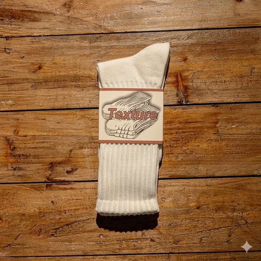 Premium Heavyweight Japanese Cotton Socks - Unisex Retro Solid Color Crew Socks, Soft Ribbed Knitted Casual Socks with Cushioned Towel Sole
